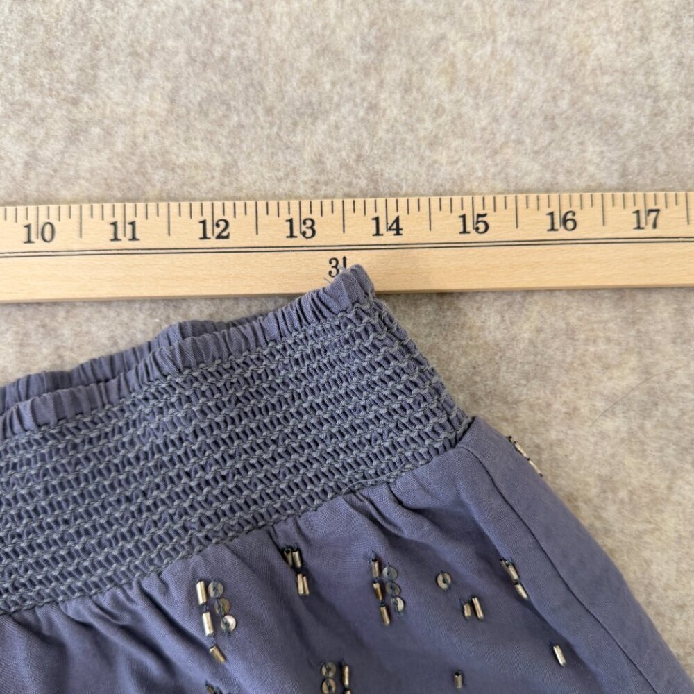 Vintage American Eagle Beaded Mini Skirt Blue Boho Y2K Festival M - Picture 4 of 8